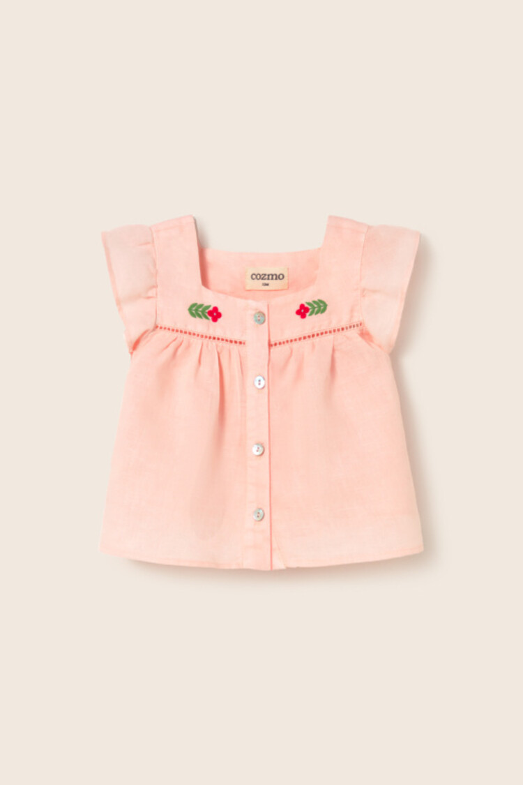 COZMO Vivi Linen Blouse - Cloud Pink