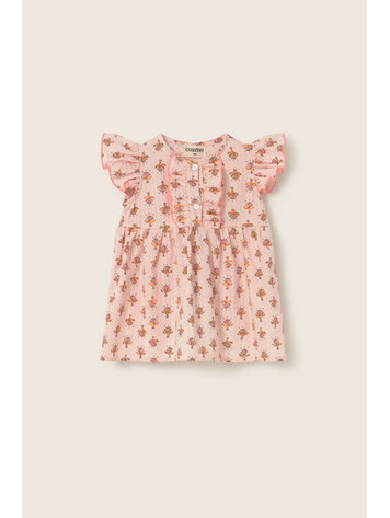 COZMO Lia Dress - Pink-Indian Flower Print