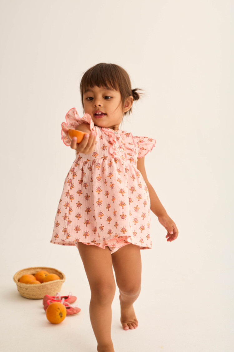 COZMO Lia Dress - Pink-Indian Flower Print