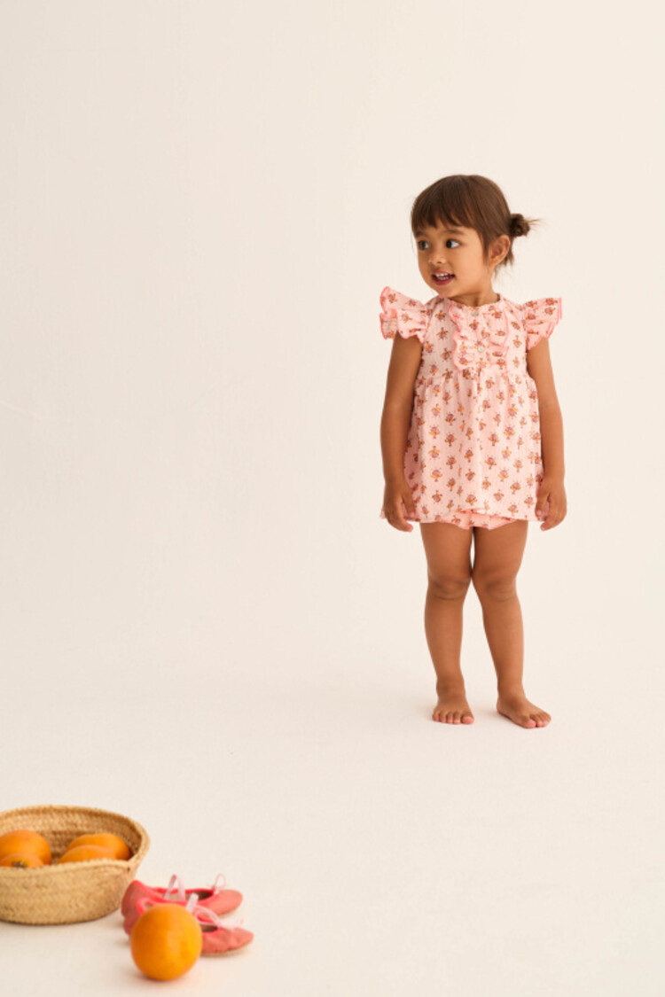 COZMO Lia Dress - Pink-Indian Flower Print