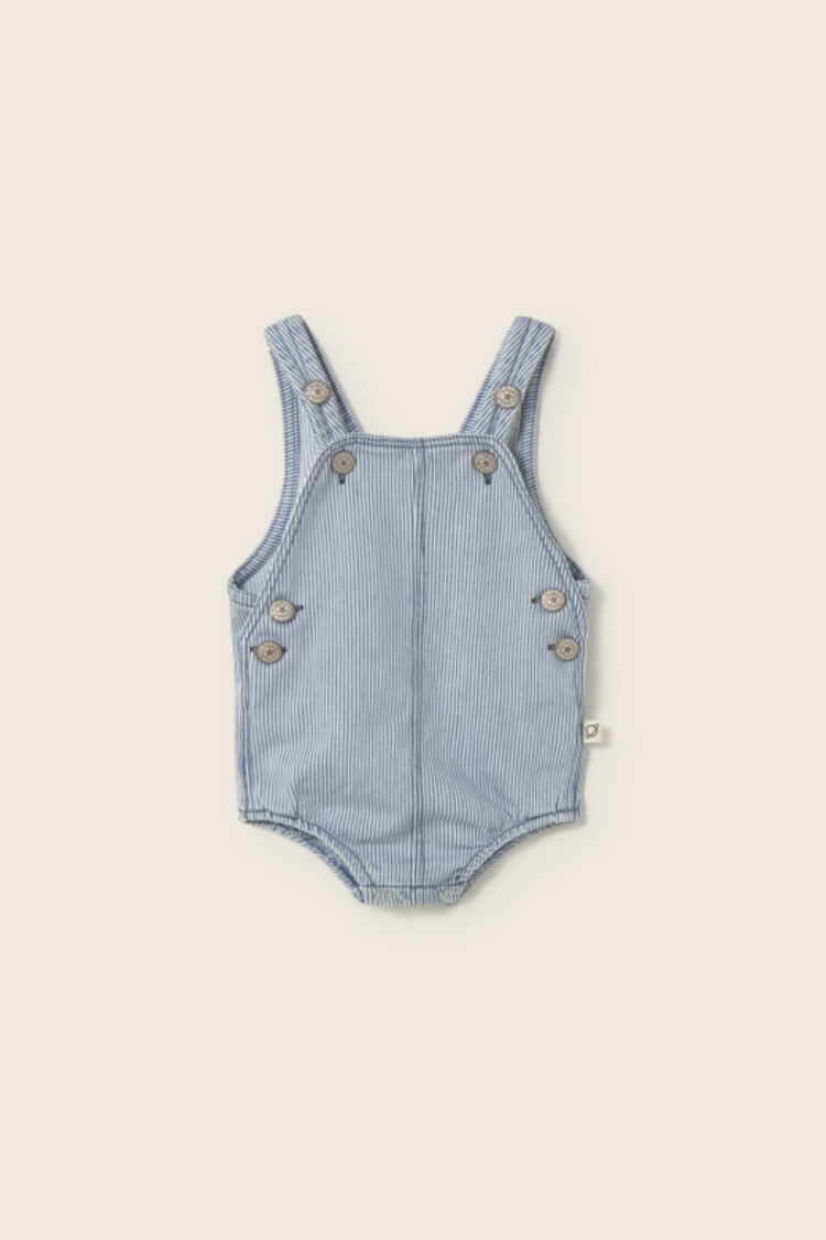 COZMO Flint Romper - Blue Striped Denim