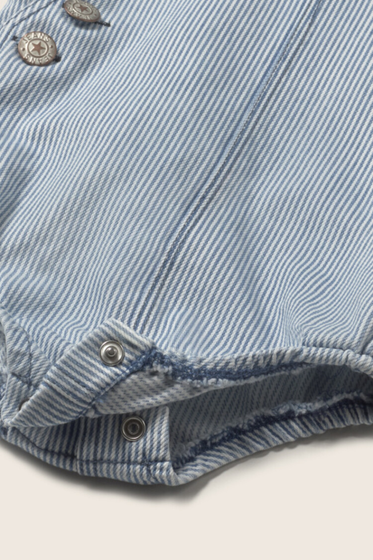 COZMO Flint Romper - Blue Striped Denim