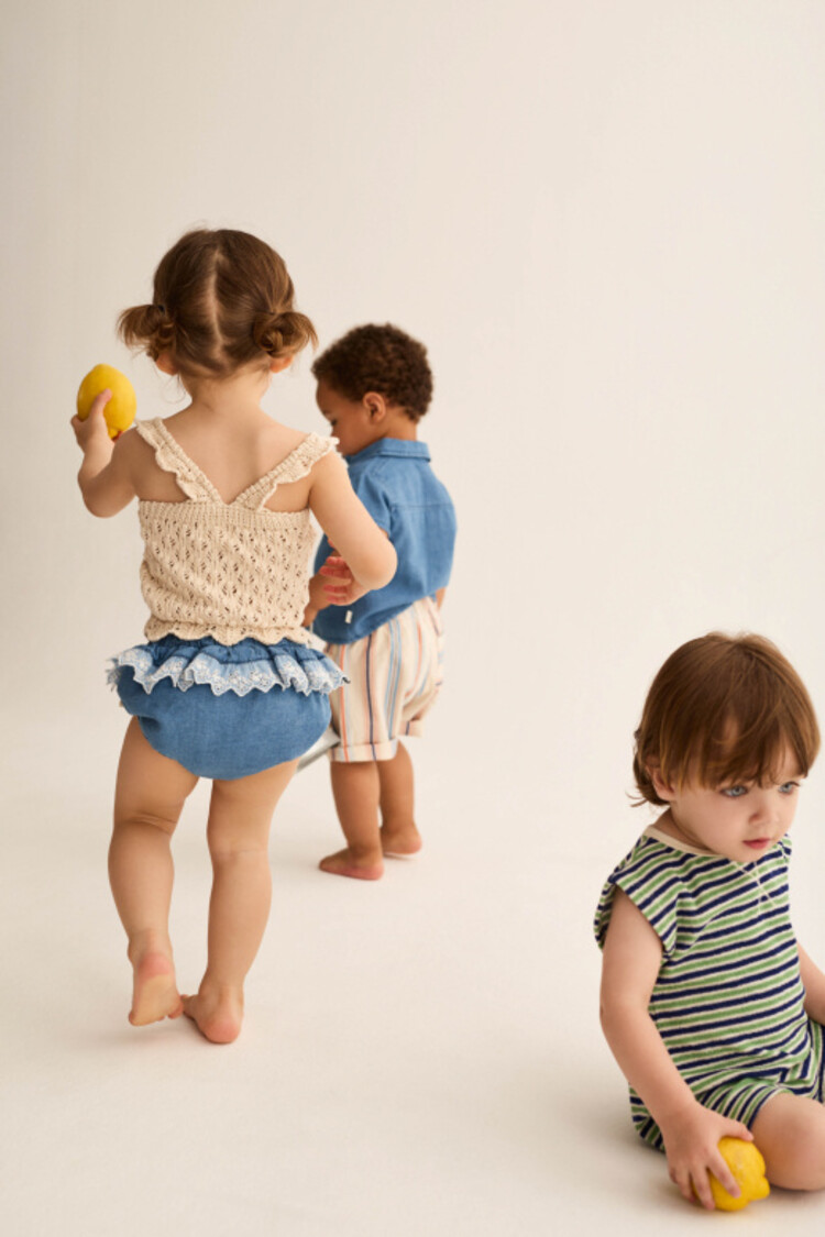 COZMO Tulip Bloomer - Blue Chambray Denim