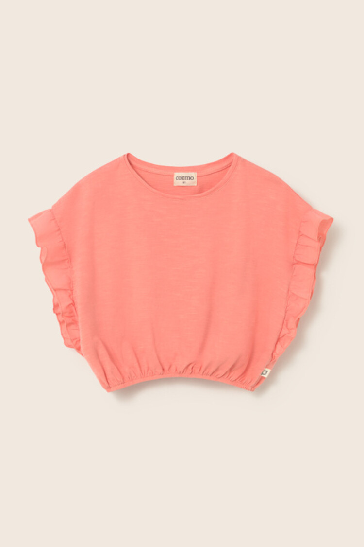 COZMO Iris Ruffle Sleeves T-shirt - Rose