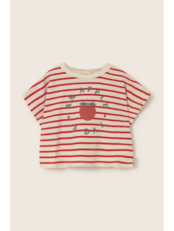 COZMO Selva Striped Print T-shirt - Tomato