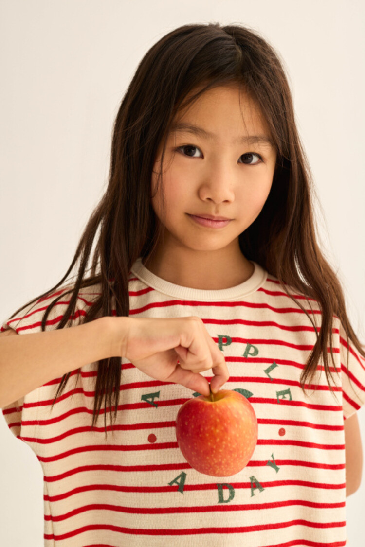 COZMO Selva Striped Print T-shirt - Tomato