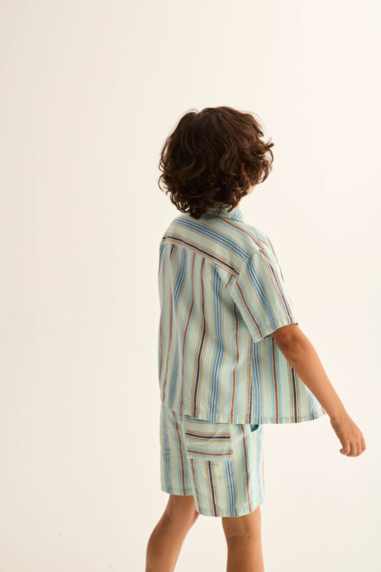 COZMO Iro Striped Shirt - Aqua