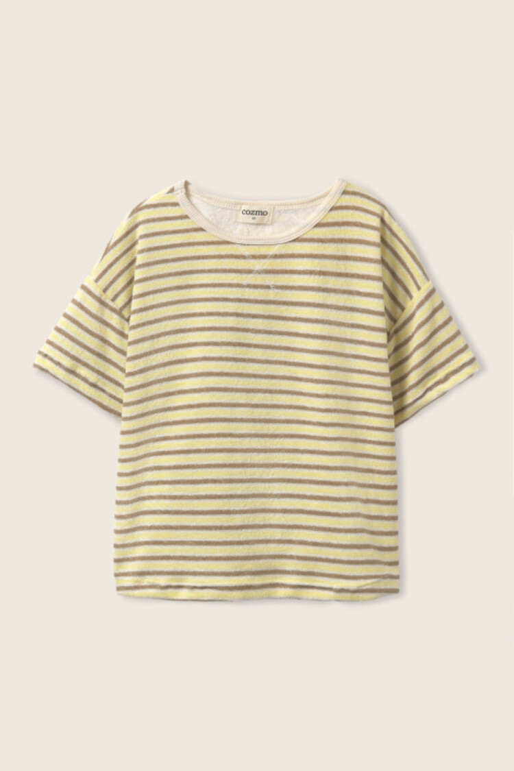COZMO Enea Striped T-shirt - Sand/Yellow