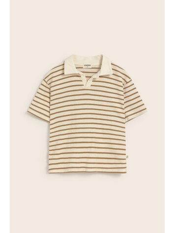 COZMO Drake Striped Polo T-shirt - Sand