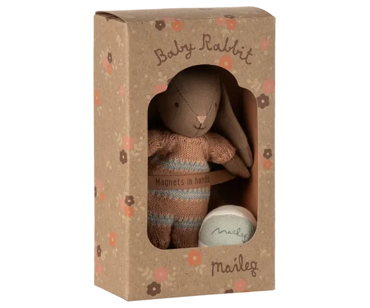 Maileg Bunny Set, Micro - Brown - Dusty rose