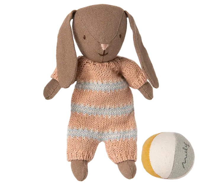 Maileg Bunny Set, Micro - Brown - Dusty rose