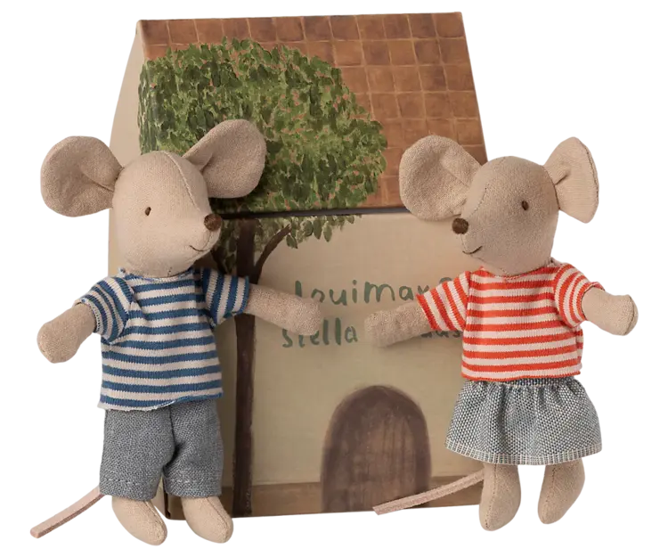 Maileg LouiMax And Stella, Little Brother And Sister Mice