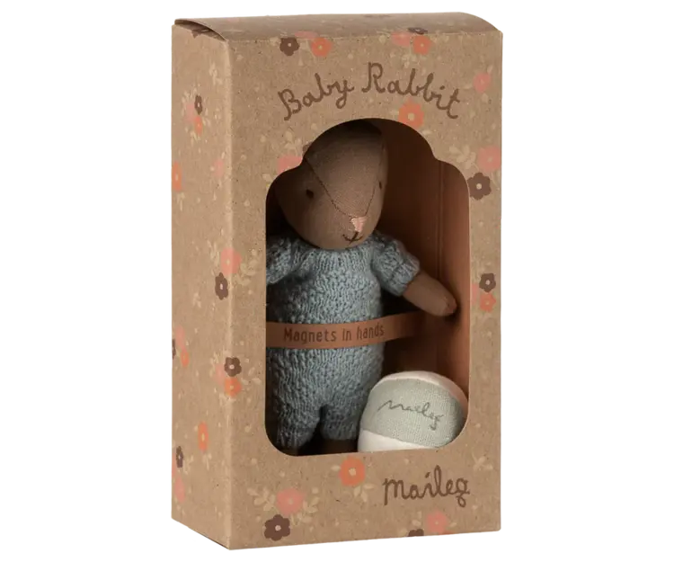 Maileg Rabbit Set, Micro - Brown - Blue