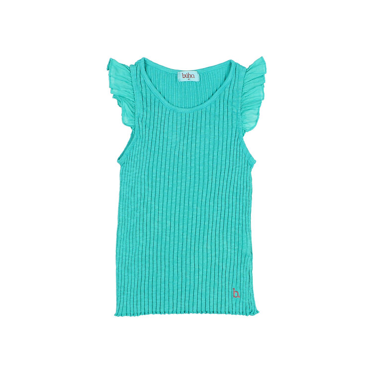 Buho Rib Ruffle T-shirt - Mint