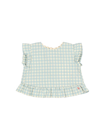 Buho Gingham Top - Aqua