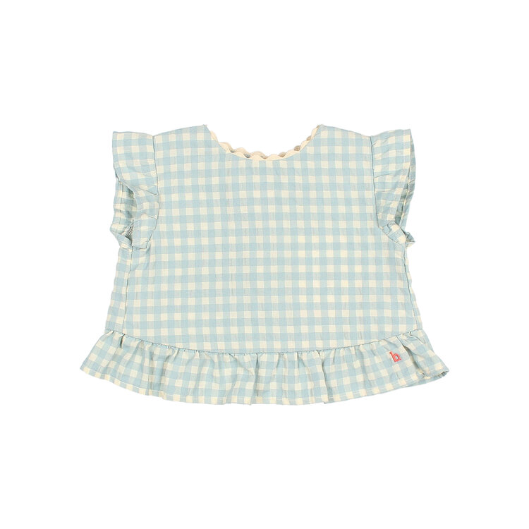 Buho Gingham Top - Aqua