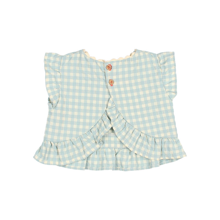 Buho Gingham Top - Aqua