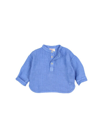 Buho Linen Kurta Shirt - Ocean Blue