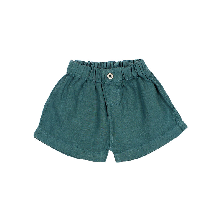 Buho Linen Shorts - Green Lake