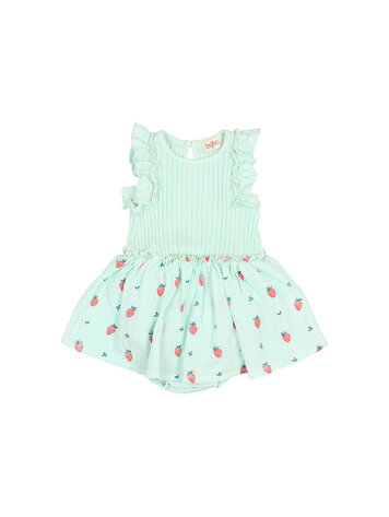 Buho Strawberry Combi Dress - Aqua
