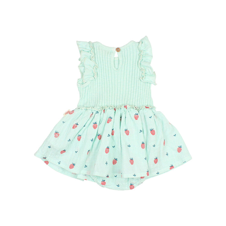 Buho Strawberry Combi Dress - Aqua
