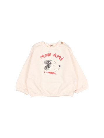 Buho Mon Ami Sweatshirt - Cream Pink