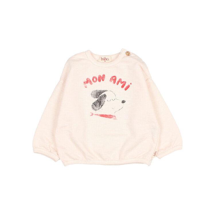 Buho Mon Ami Sweatshirt - Cream Pink