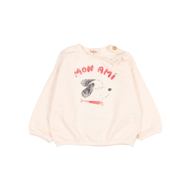 Buho Mon Ami Sweatshirt - Cream Pink