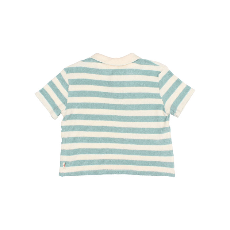 Buho Terry Stripes Polo - Green Moss