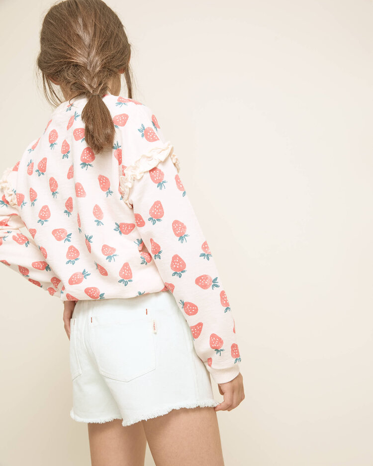 Buho Strawberry Sweatshirt - Cream Pink