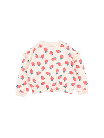 Buho Strawberry Sweatshirt - Cream Pink