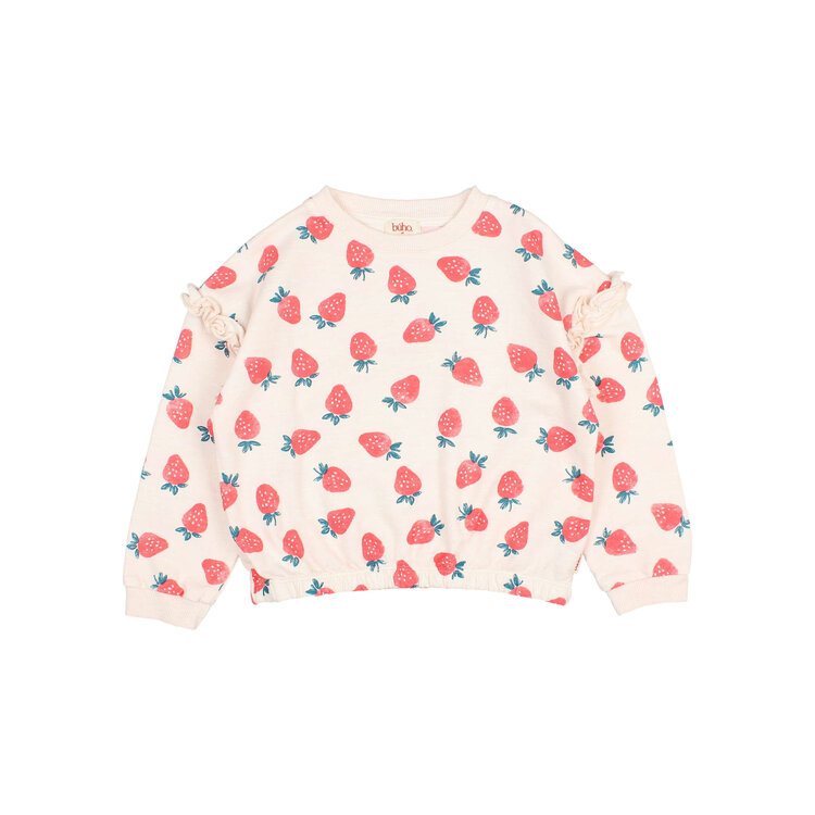 Buho Strawberry Sweatshirt - Cream Pink