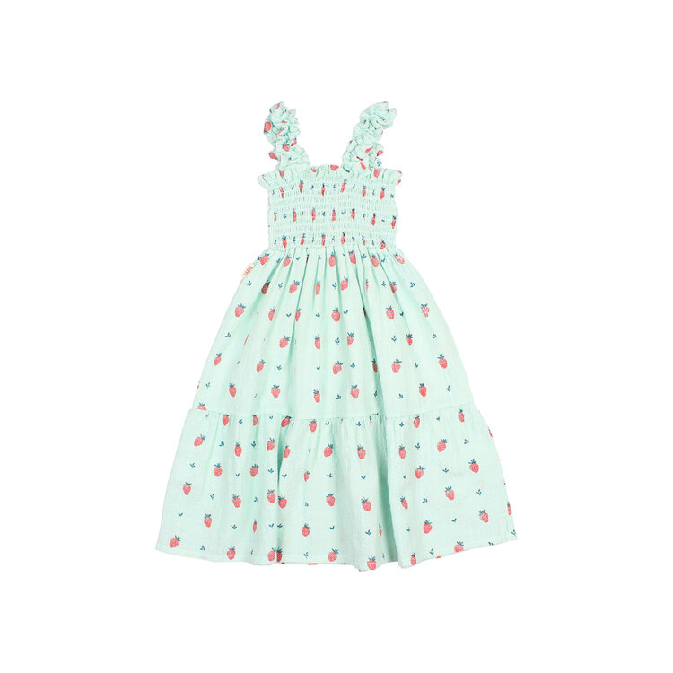 Buho Strawberry Dress - Aqua