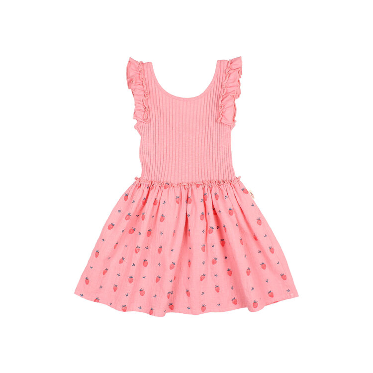 Buho Strawberry Combi Dress - Sugar Pink