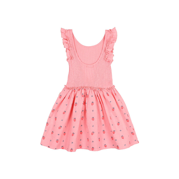 Buho Strawberry Combi Dress - Sugar Pink