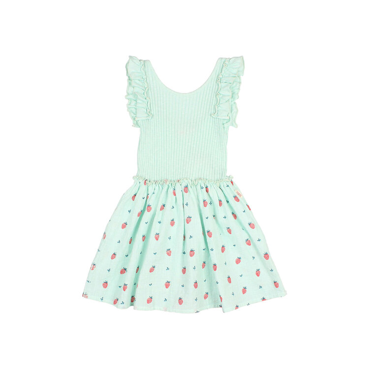 Buho Strawberry Combi Dress - Aqua