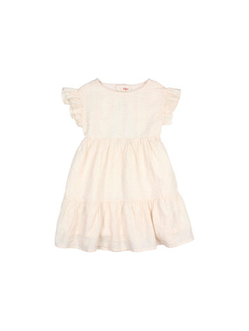 Buho Chic Lurex Dress - Cream Pink