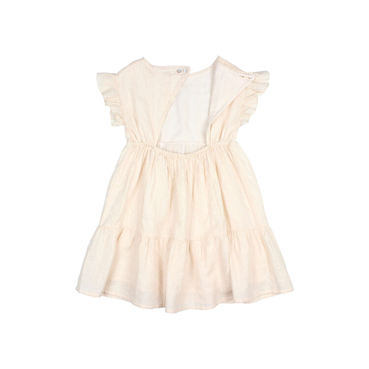 Buho Chic Lurex Dress - Cream Pink
