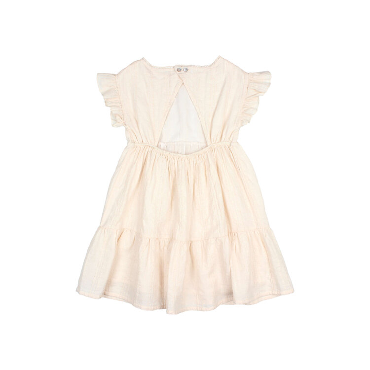 Buho Chic Lurex Dress - Cream Pink
