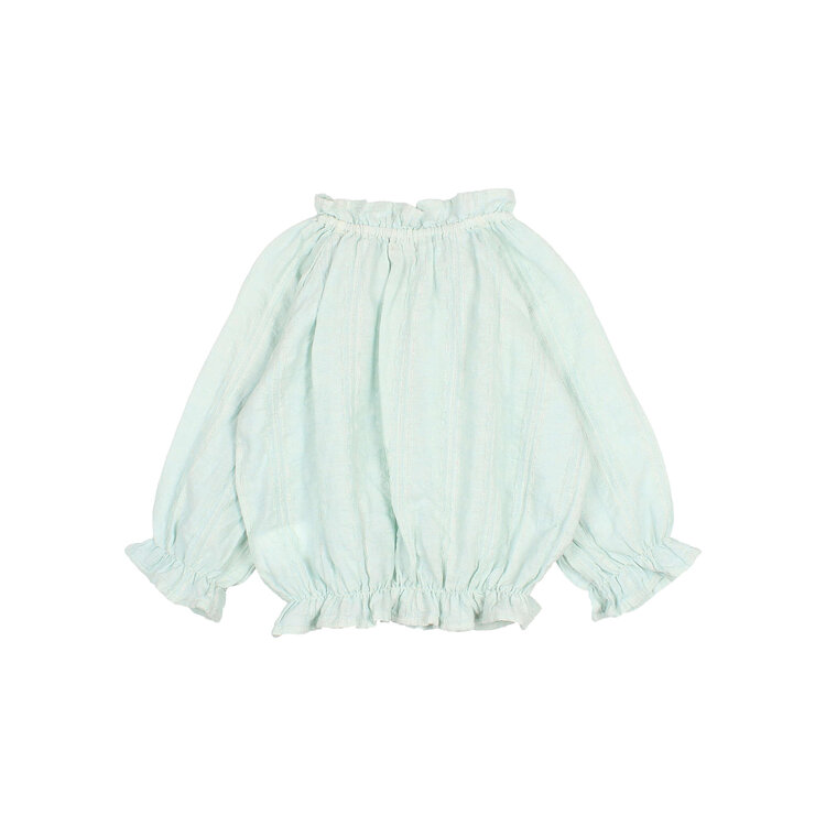 Buho Chic Lurex Blouse - Aqua