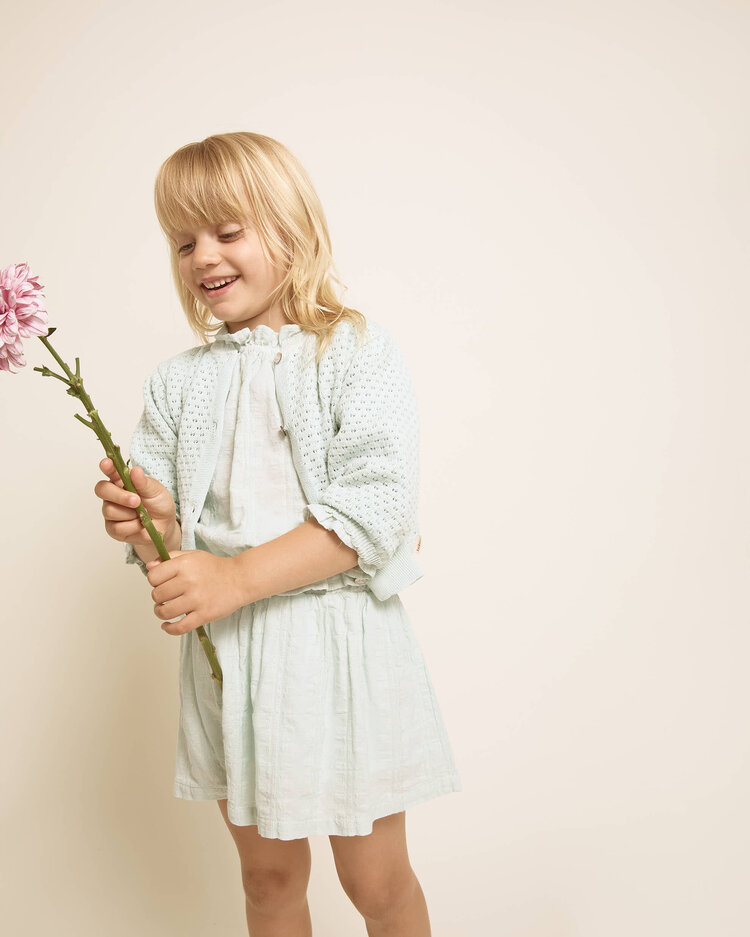 Buho Chic Lurex Blouse - Aqua