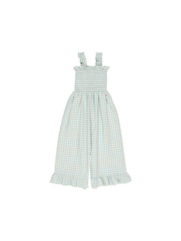 Buho Gingham Jumpsuit - Aqua