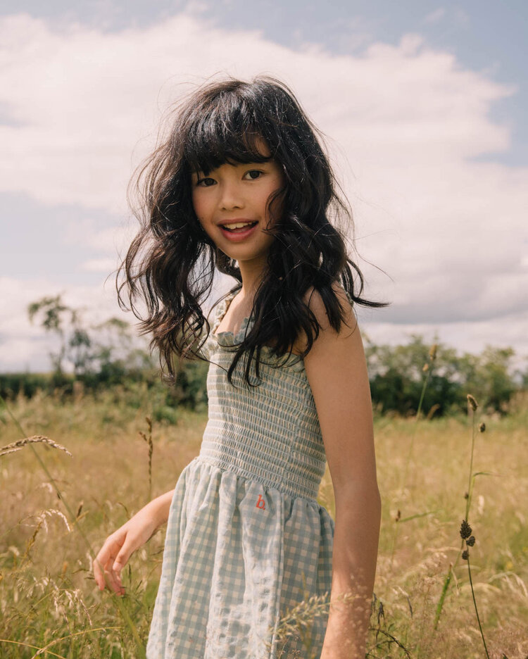 Buho Gingham Jumpsuit - Aqua