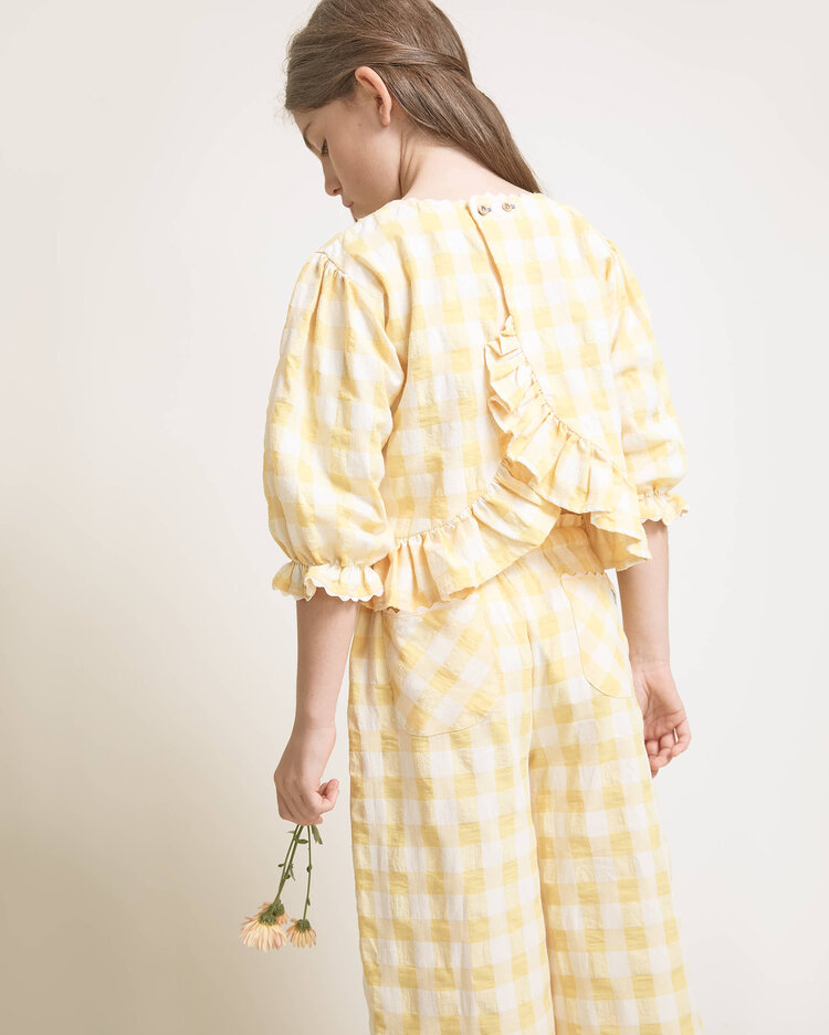 Buho Gingham Blouse - Sun