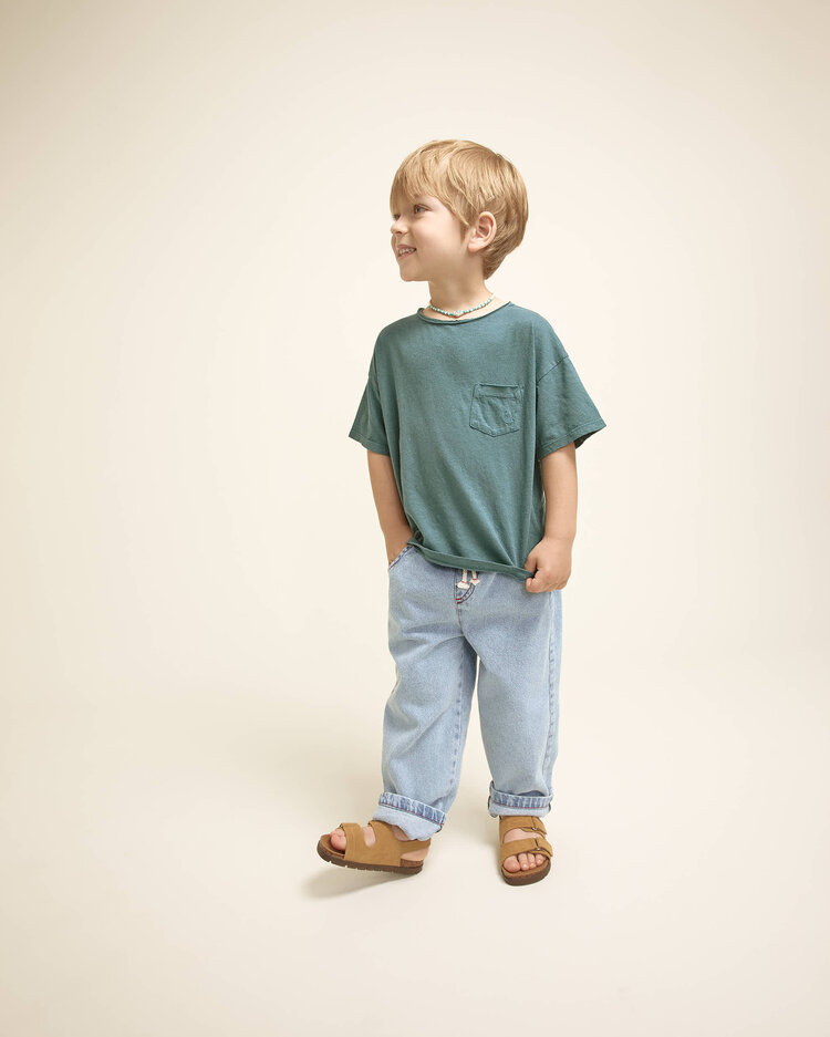 Buho Pocket Linen T-shirt - Green Lake
