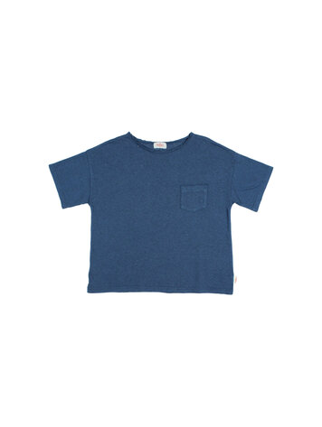 Buho Pocket Linen T-shirt - Navy