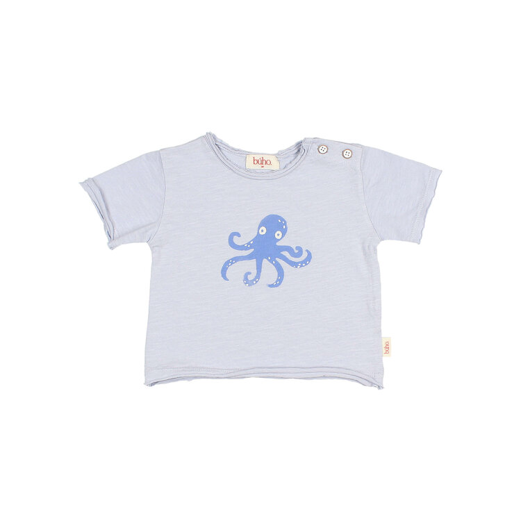 Buho Octopus T-shirt - Sky Blue
