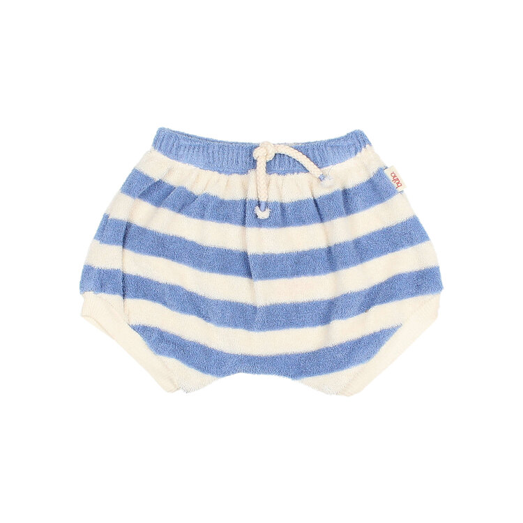 Buho Terry Stripes Shorts - Bluette
