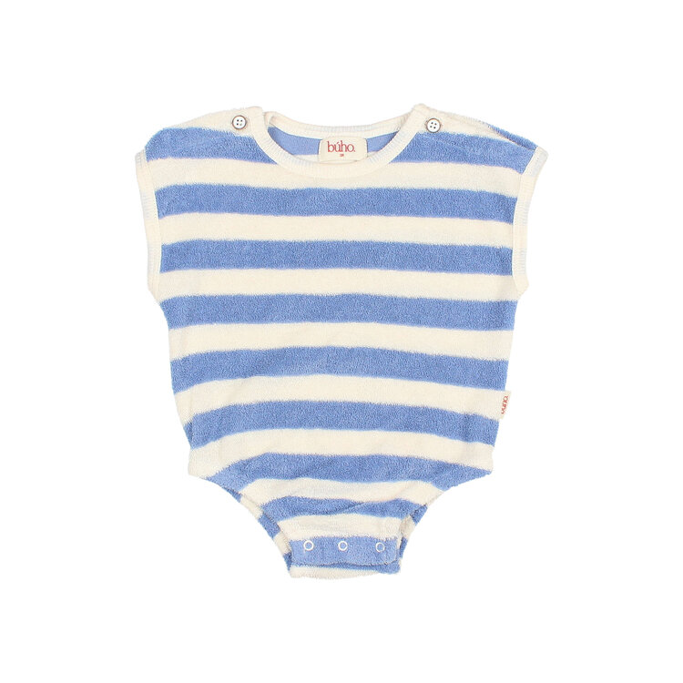 Buho Terry Stripes Romper - Bluette