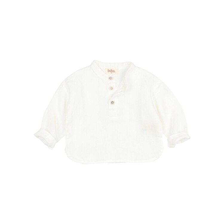 Buho Linen Kurta Shirt - White